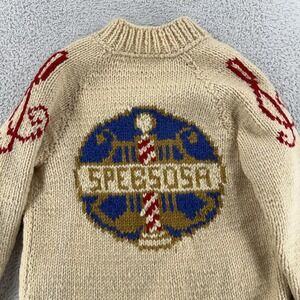Vtg SPEBSQSA Hand Knit Talon Zip Cowichan Sweater XXS Barbershop Harmony Society